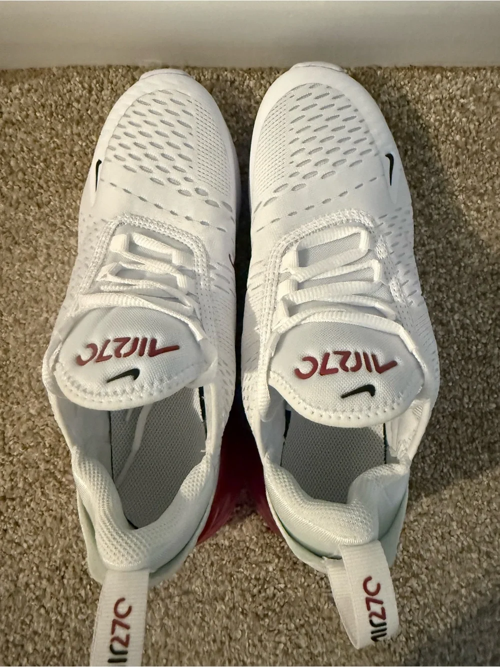 Nike Kids' Air Max 270 White and Pink Casual Shoes